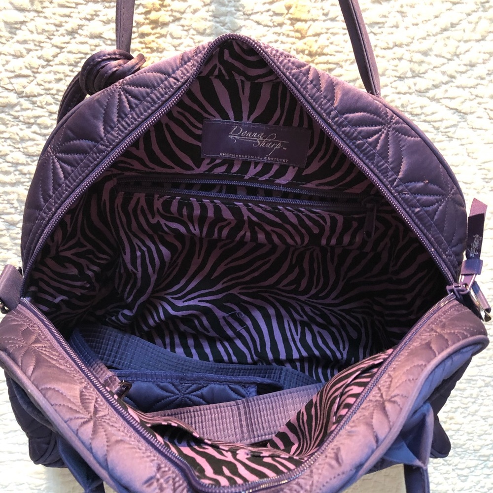 Quilted - Sateen Sheen Dome Satchel - Purple - Picture 3 of 4
